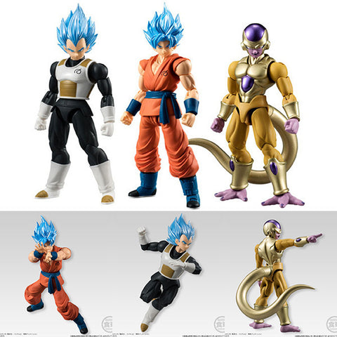 Shodo SSGSS Son Goku, SSGSS Vegeta, and Golden Freeza from Dragon Ball Set of 3 Figures [SOLD OUT]