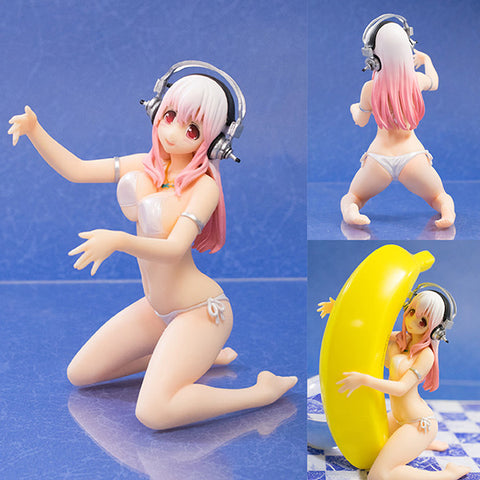 PVC Super Sonico Drink Holder Pearl White Ver. Game Prize Figure Furyu [SOLD OUT]