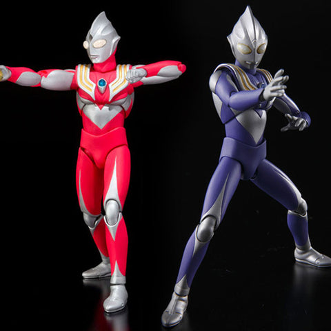 Ultra-Act Ultraman Tiga Power Type + Sky Type Set Anime Figure Bandai [PRE-OWNED] [SOLD OUT]